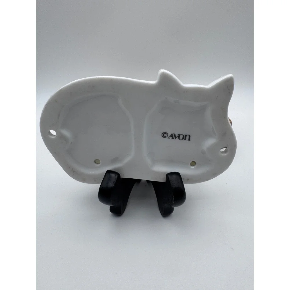 Vintage Avon White Ceramic Cat Family Wall Hooks Set of 2 Feline Decor